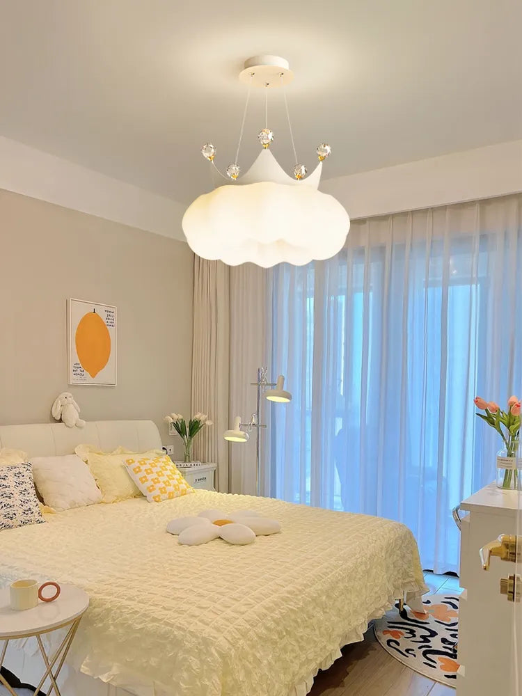 Lustre minimaliste moderne et simple vent crème - vue 2 sur 7