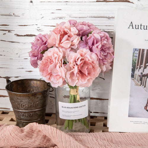 lot de 5 pivoines artificielles pour décorations élégantes et mariage - vue 2 sur 12