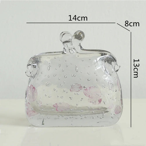 vase en verre transparent texture froissée pour fleurs et terrarium