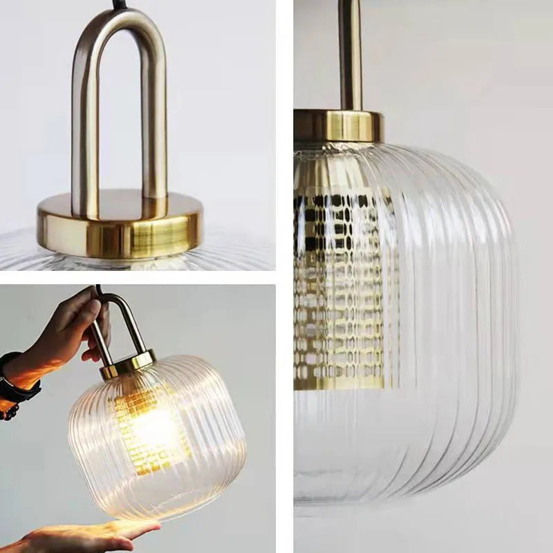 suspension moderne en verre pour café