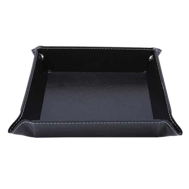 plateau pliable en cuir pour rangement divers et accessoires - vue 13 sur 12