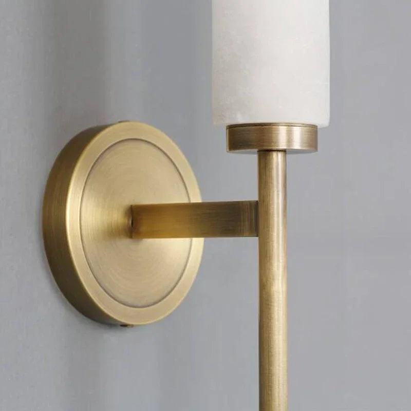 applique murale moderne en cuivre et marbre naturel design élégant - vue 7 sur 7