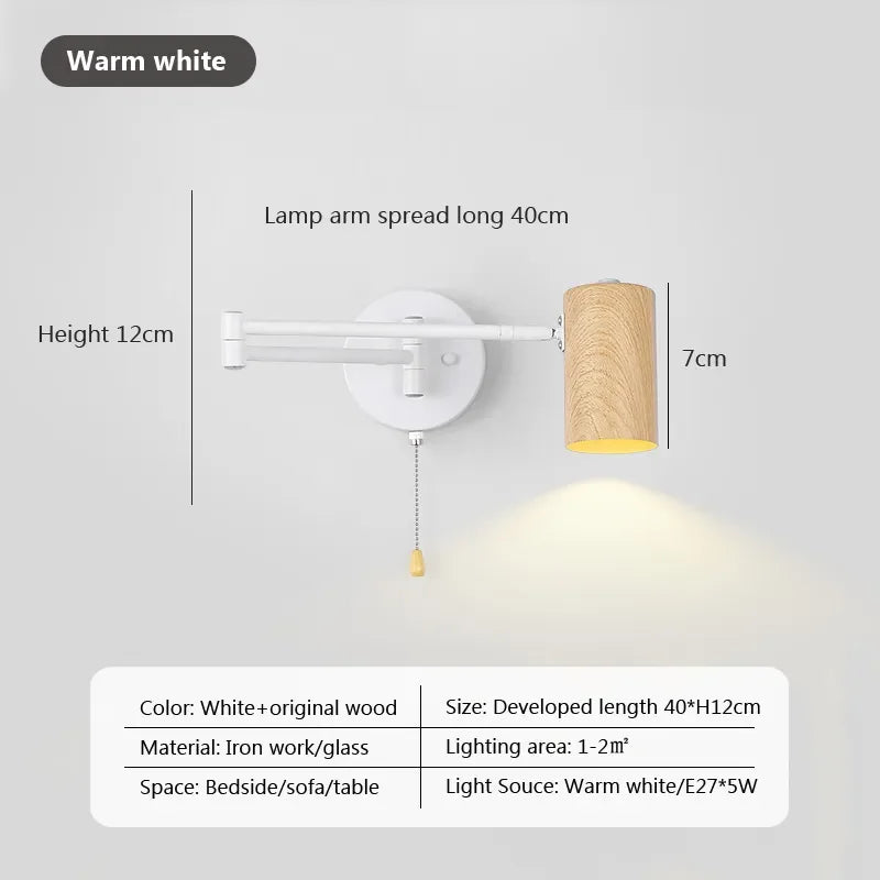 lampe de chevet nordique pivotante pour lecture et étude - vue 10 sur 12