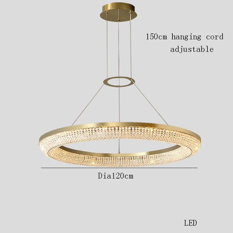Lustre de luxe led rond design moderne pour intérieur | Lumeers