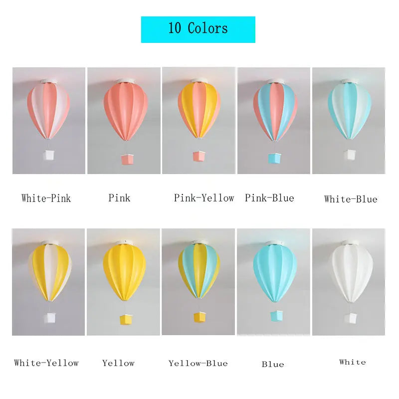 Kids Children's Ceiling Chandelier Light Air Ballon Design Remote Control LED Pendant Chandelier Lamps White Pink Yellow Blue - vue 4 sur 16
