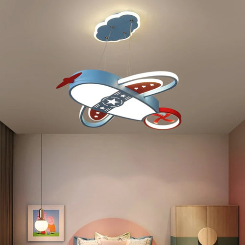 lustre avion moderne pour enfants avec éclairage télécommandé - vue 2 sur 11
