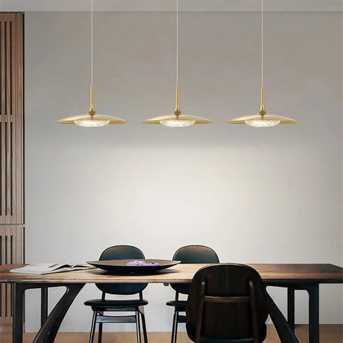 lustre moderne intérieur décor cuivre led suspension or