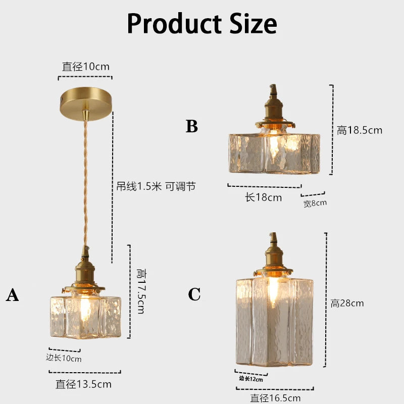 Suspension en verre rétro lampe de chevet minimaliste nordique restaurant créatif balcon entrée salon chambre lustre