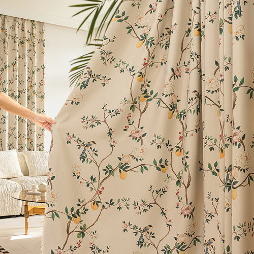 Rideau occultant motif citron decoration cuisine salon chambre