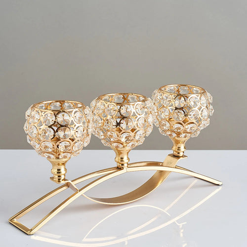 bougeoirs en métal chandelier cristal pour décorations festives - vue 9 sur 12