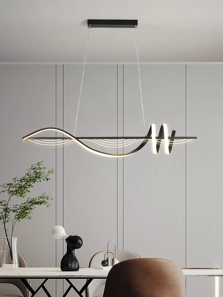 lustre led moderne suspension design minimaliste pour intérieur - vue 5 sur 8