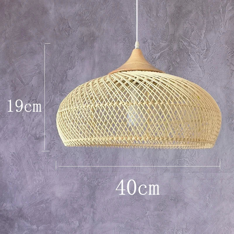 Suspension vintage d'Asie du Sud-Est Lampes en rotin de haute qualité Salon Restaurant Cuisine Luminaires Loft Luminaires - vue 15 sur 21