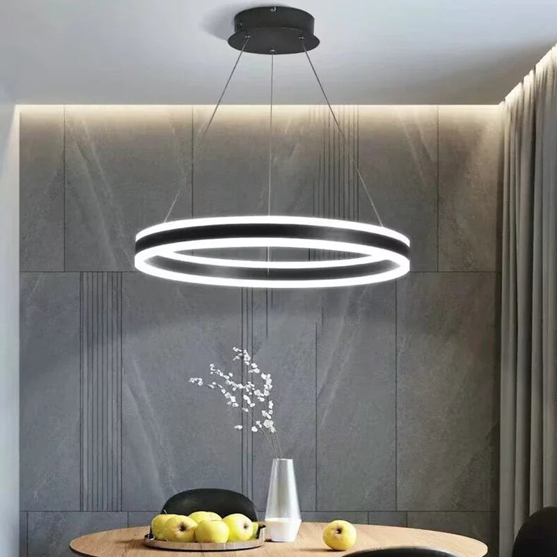 lustre led moderne réglable décoration maison luminaire suspendu - vue 4 sur 10