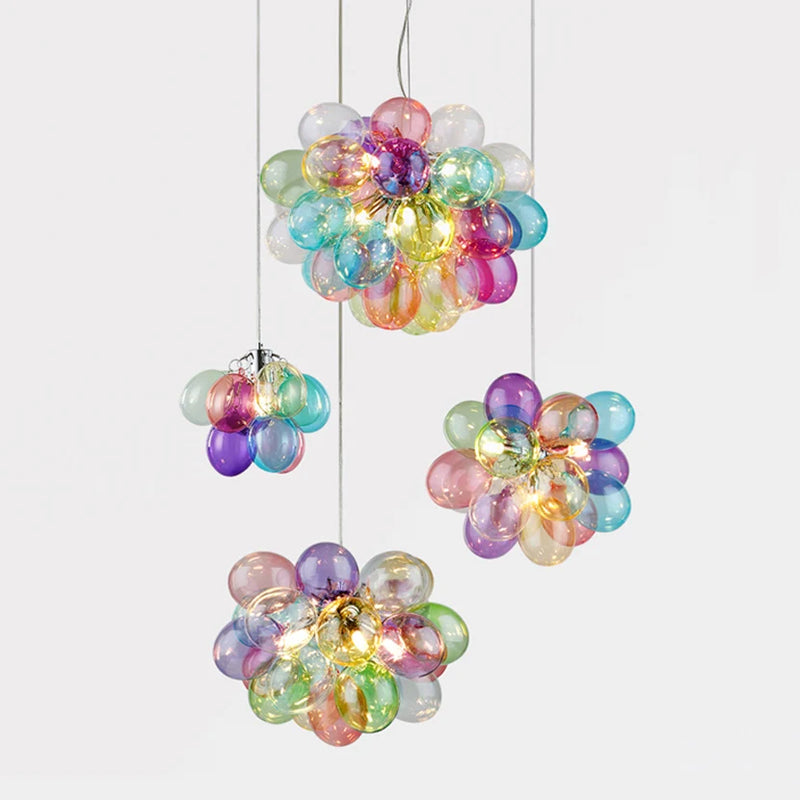 lustre led en boule de verre bulle suspension décoration