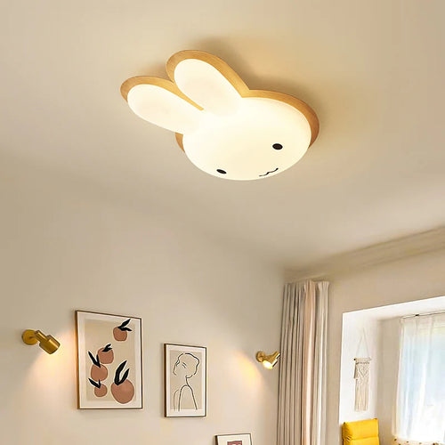 lustre moderne pour enfant avec design lapin en bois - vue 2 sur 12