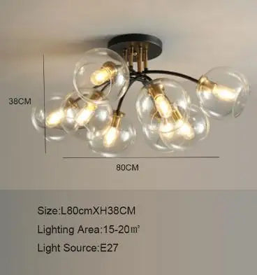 plafonnier industriel design en verre fumé pour décoration moderne - vue 9 sur 12