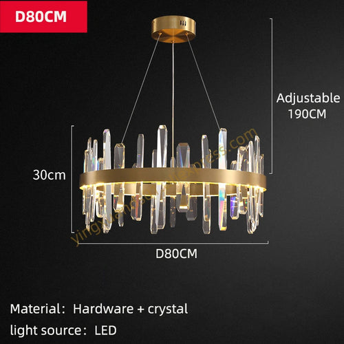 lustre en cristal à led design moderne pour intérieur - vue 9 sur 11