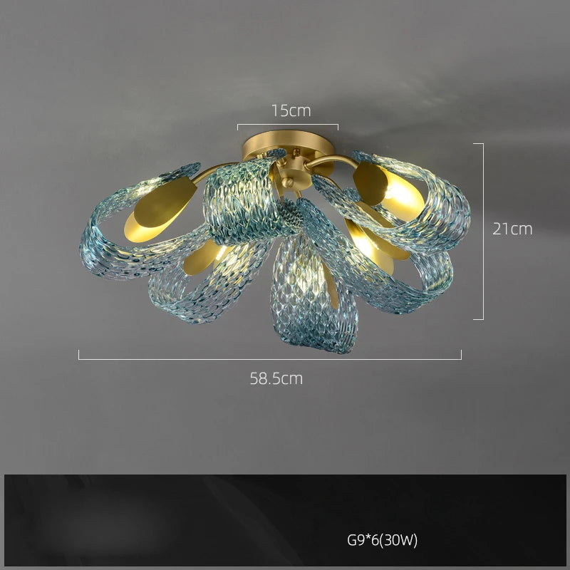lustre suspendu en verre cristal éclairage moderne pour intérieur - vue 17 sur 21
