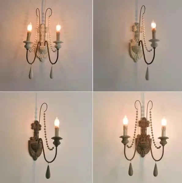 American French wall lamp, rural retro living room, dining room, bedroom, corridor, staircase decorative lighting fixtures - vue 5 sur 10