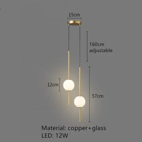 suspension LED en laiton design moderne avec cordon réglable - vue 15 sur 17