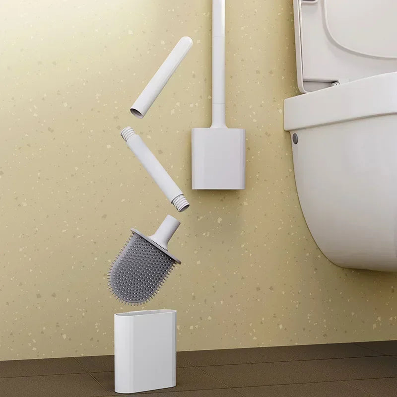 brosse en silicone avec manche flexible et support de séchage rapide