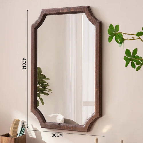 miroir vintage en bois massif pour maquillage étanche et antirouille - vue 10 sur 15