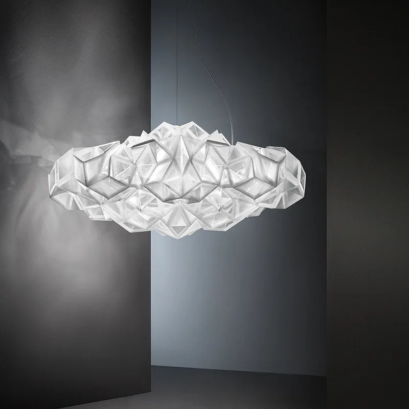 suspension lumière acrylique nuage diamant moderne led personnalisé - vue 3 sur 8