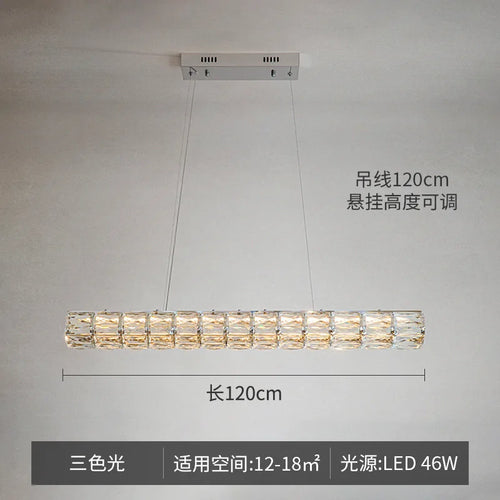 lustre en cristal moderne à suspension simple et élégant - vue 9 sur 10