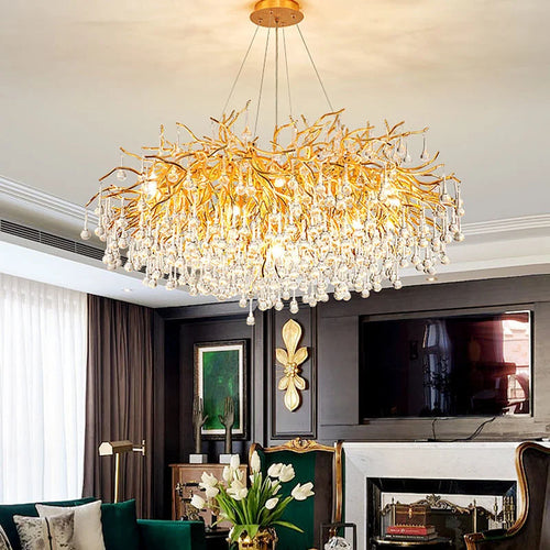 lustre en cristal led de luxe moderne simple intérieur
