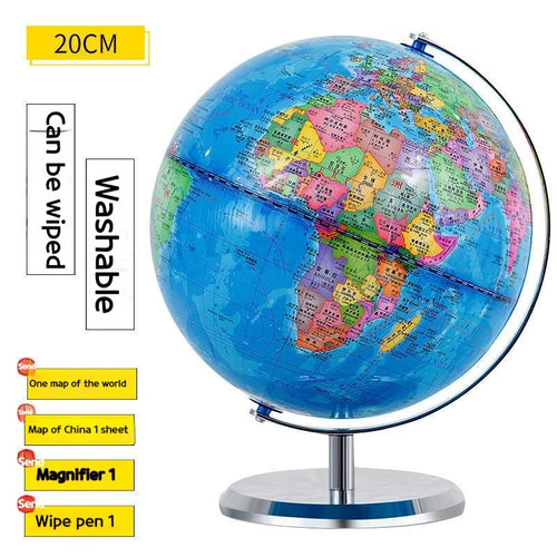globe étudiant géographie avec lampe et base métallique pour bureau - vue 13 sur 14