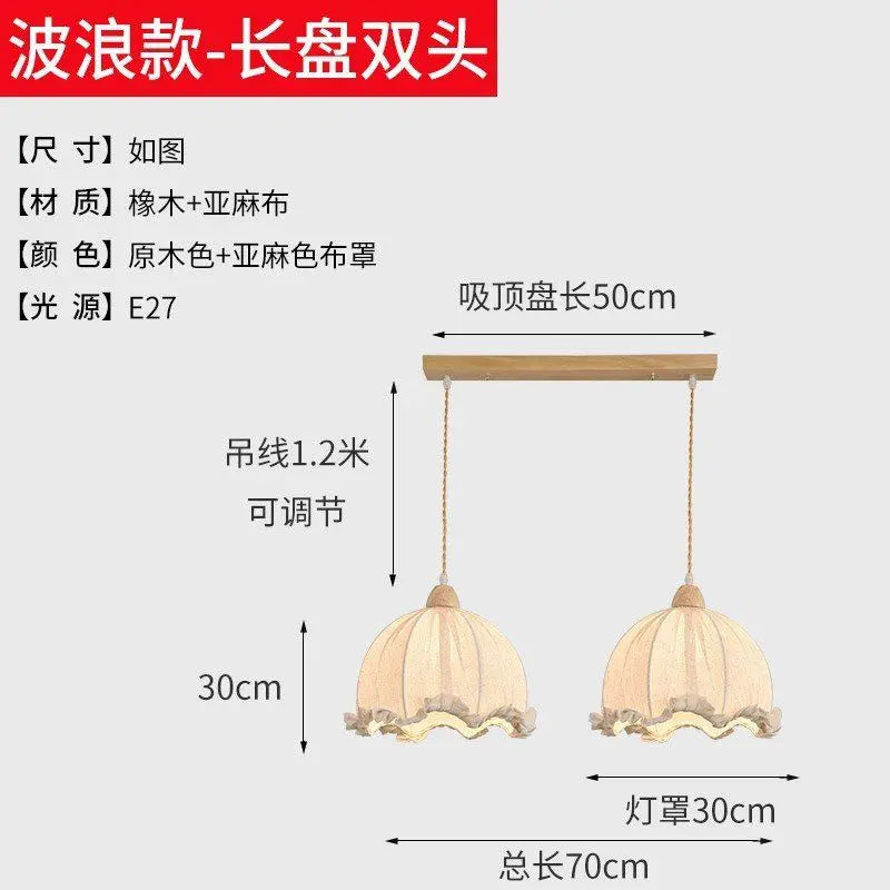 Lustre nordique en tissu de coton et de lin - vue 12 sur 16
