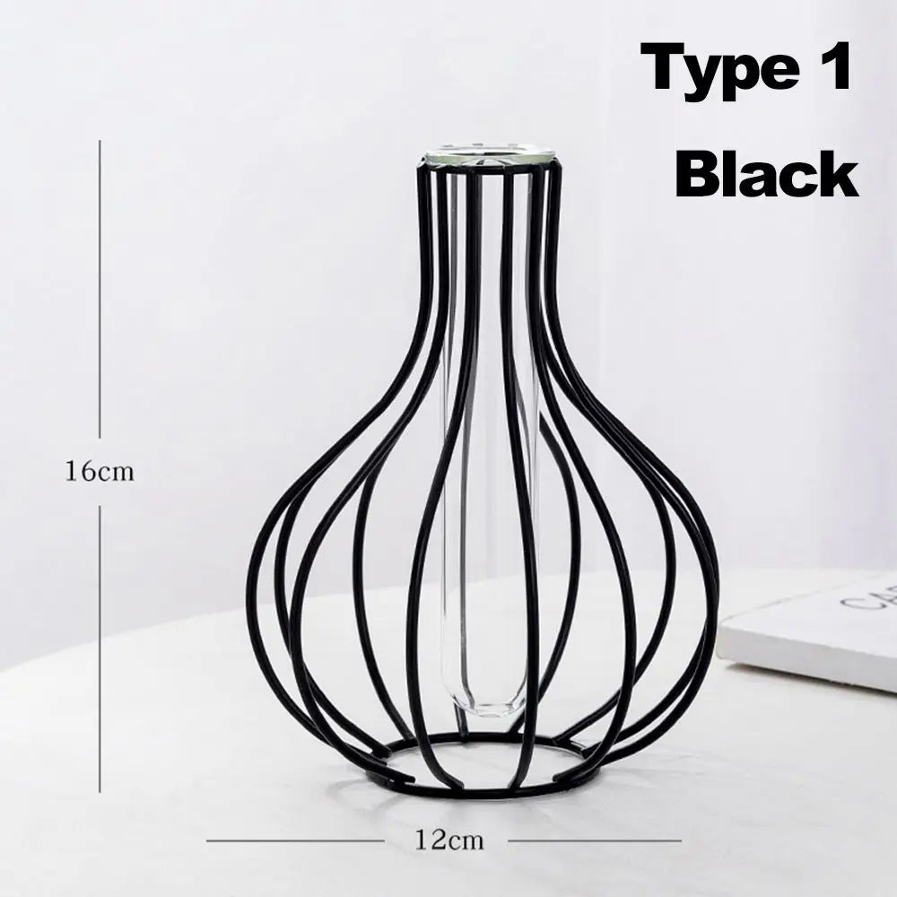 vase en fer rétro avec verre décoration nordique moderne - vue 11 sur 16