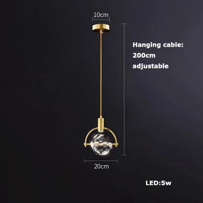 suspension en verre cristal art déco avec éclairage led - vue 24 sur 25