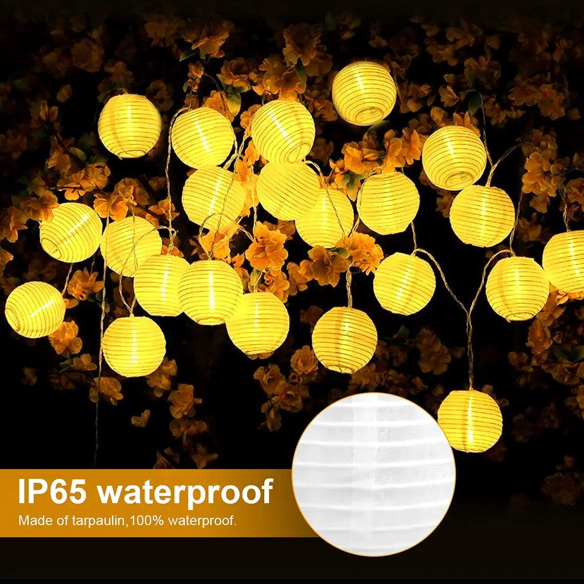 guirlande lumineuse solaire led pour décorations d'extérieur festive - vue 2 sur 7
