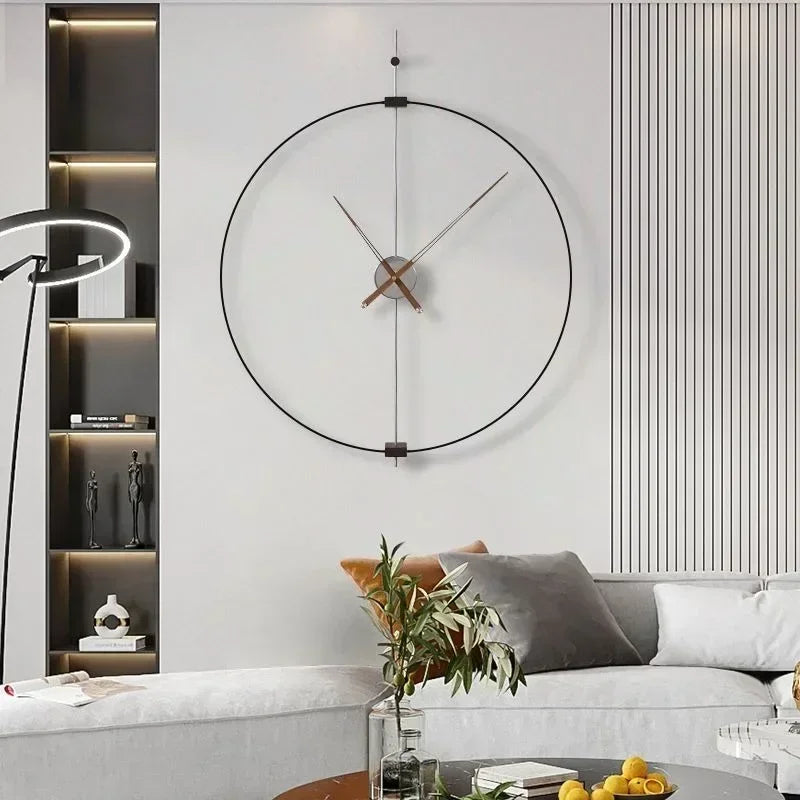horloge murale silencieuse design en bois pour décoration moderne - vue 5 sur 8