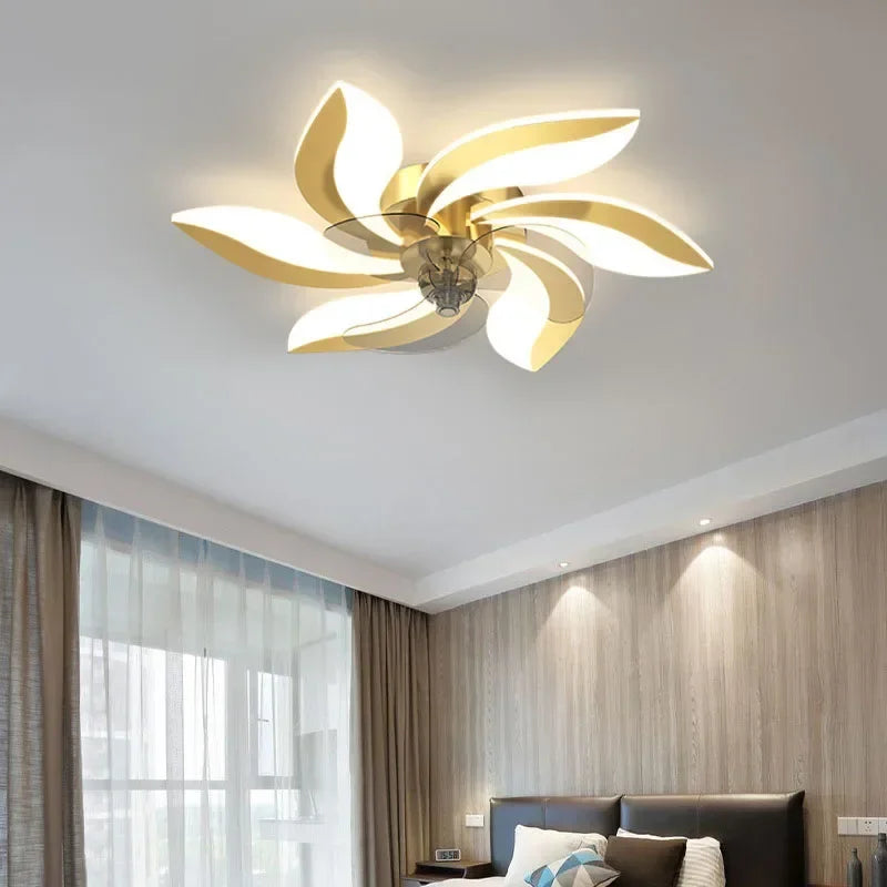 plafonnier ventilateur avec lumière et télécommande pour intérieur - vue 2 sur 8