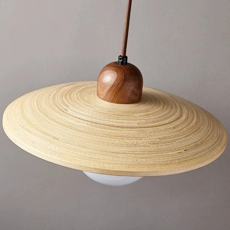 Suspension de style japonais rétro en bois led