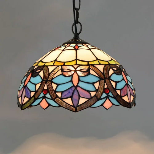 Lustre en verre coloré Tiffany rétro européen - vue 30 sur 29