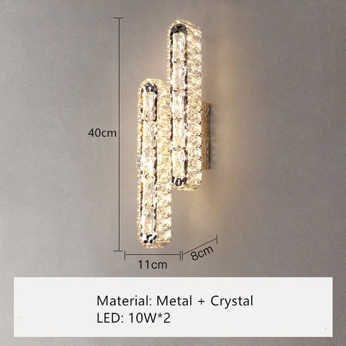 applique murale led ovale moderne en cristal pour décoration intérieure - vue 10 sur 14