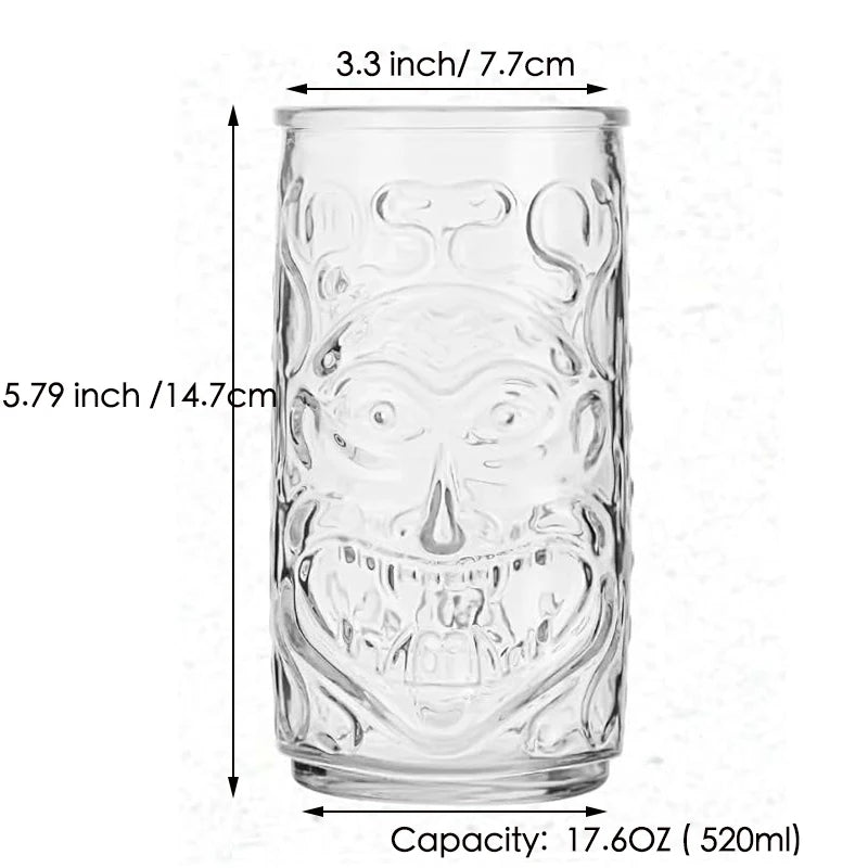 Mug tiki en verre transparent style bar cocktail
