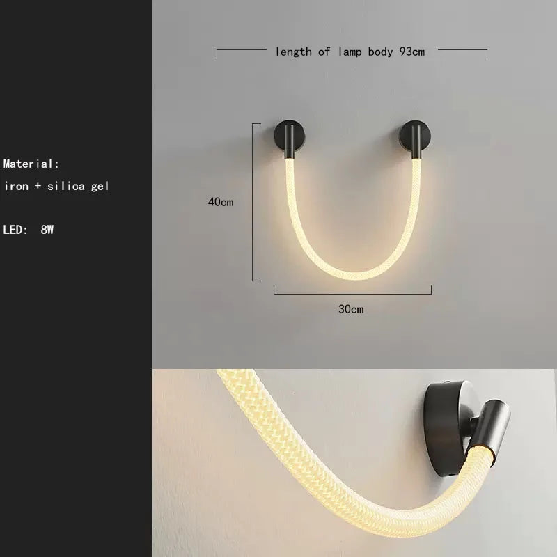 applique murale led en silicone et acier inoxydable 3000k - vue 7 sur 10