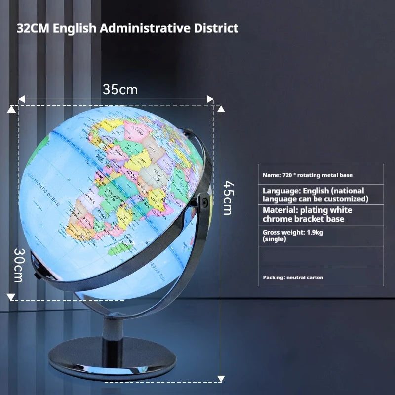 globe terrestre lumineux avec base rotative pour la rentrée scolaire - vue 15 sur 18