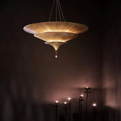 lustre parapluie thaïlandais style wabi-sabi pour intérieur moderne - vue 2 sur 8