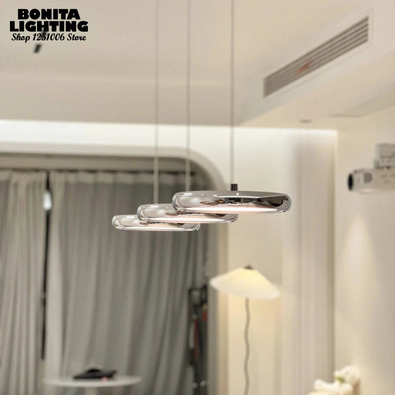 suspension à led minimaliste moderne design luxe ronde avec gradation - vue 3 sur 14