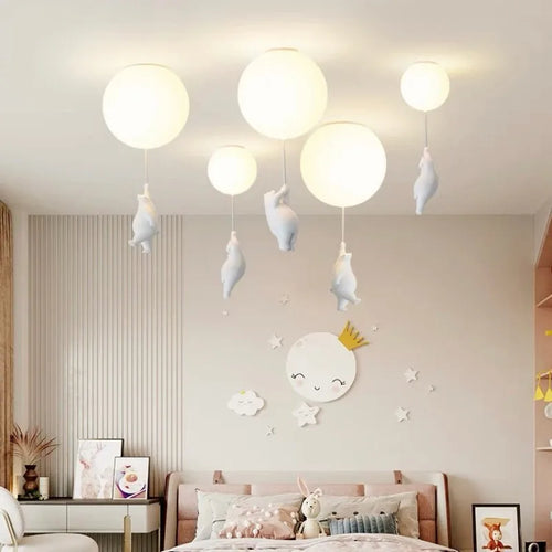 lustre moderne ours panda led pour enfants - vue 4 sur 25