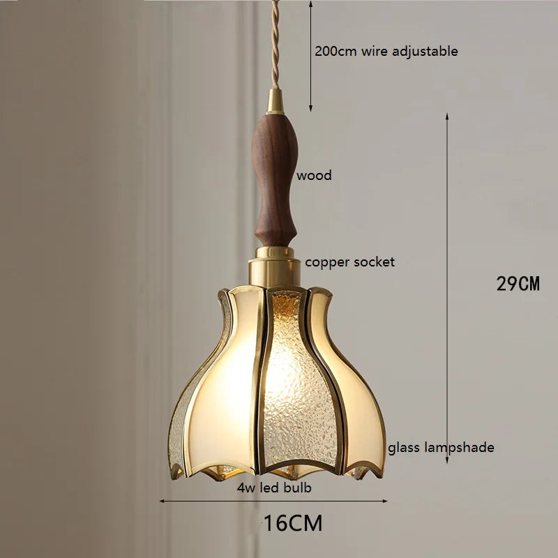 iwhd suspension moderne en cuivre verre led décorative - vue 3 sur 16