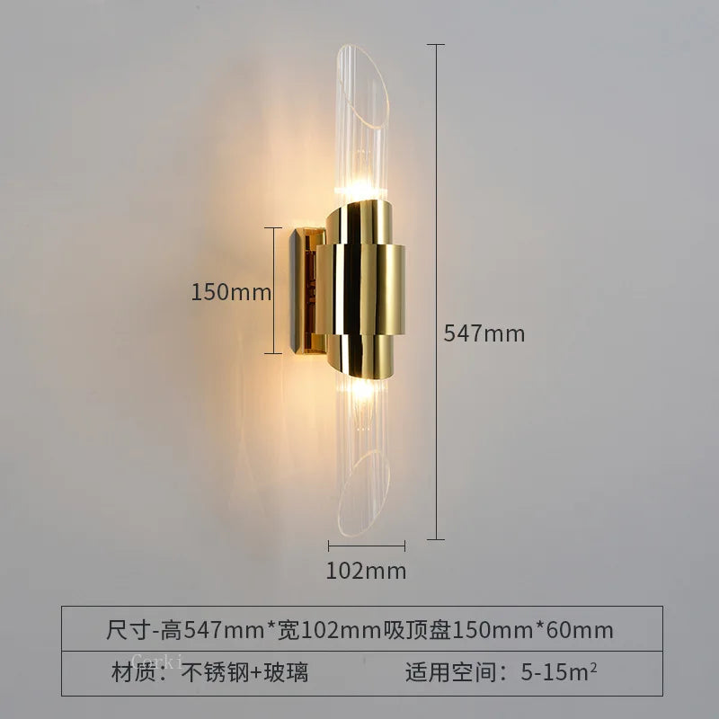 applique murale en tube de verre design postmoderne pour intérieur élégant - vue 5 sur 8