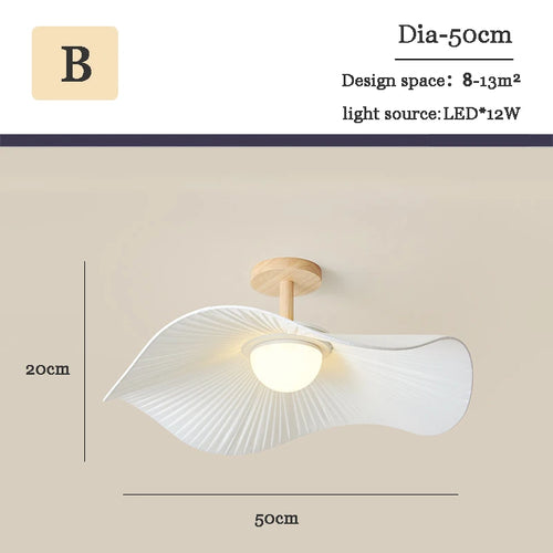 lustre moderne en bois et tissu pour décoration intérieure nordique - vue 13 sur 14