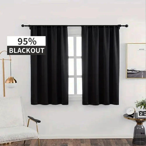 Rideau occultant court moderne pour cuisine chambre salon - vue 2 sur 10