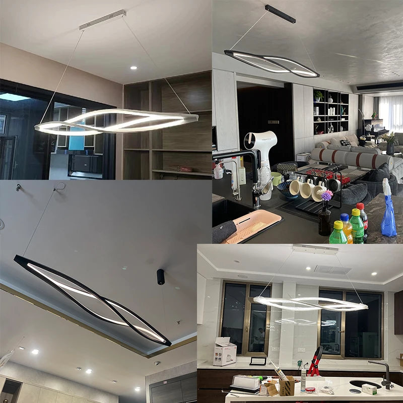 suspension led minimaliste en aluminium pour éclairage maison - vue 6 sur 8